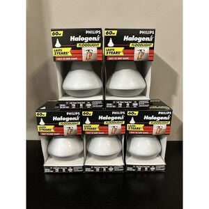 PHILIPS INDOOR FLOOD BR30 60W Bulbs 5 pcs Brand New